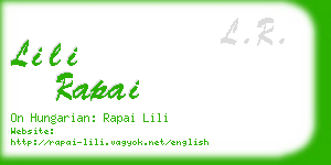 lili rapai business card